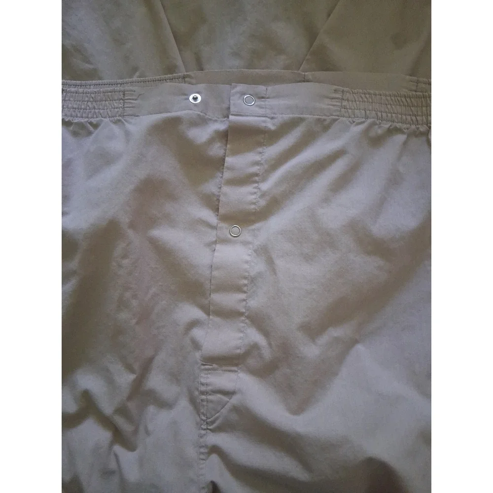 VTG Royal Knight XL Men's Pajamas Pant Set Long Sleeve Tan w Brown Piping 1 spot